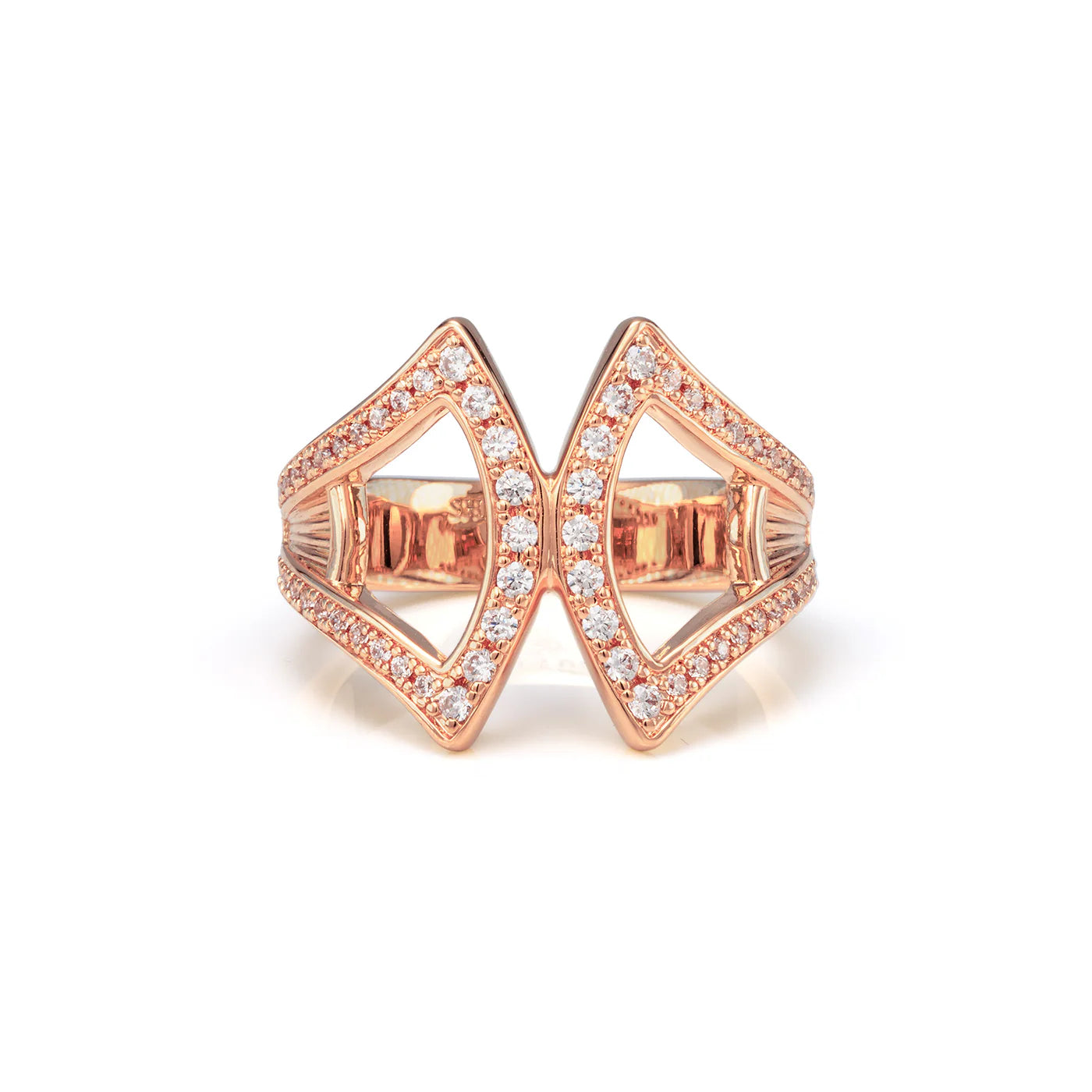 Marvelous Fan Scarf Ring-Rose gold