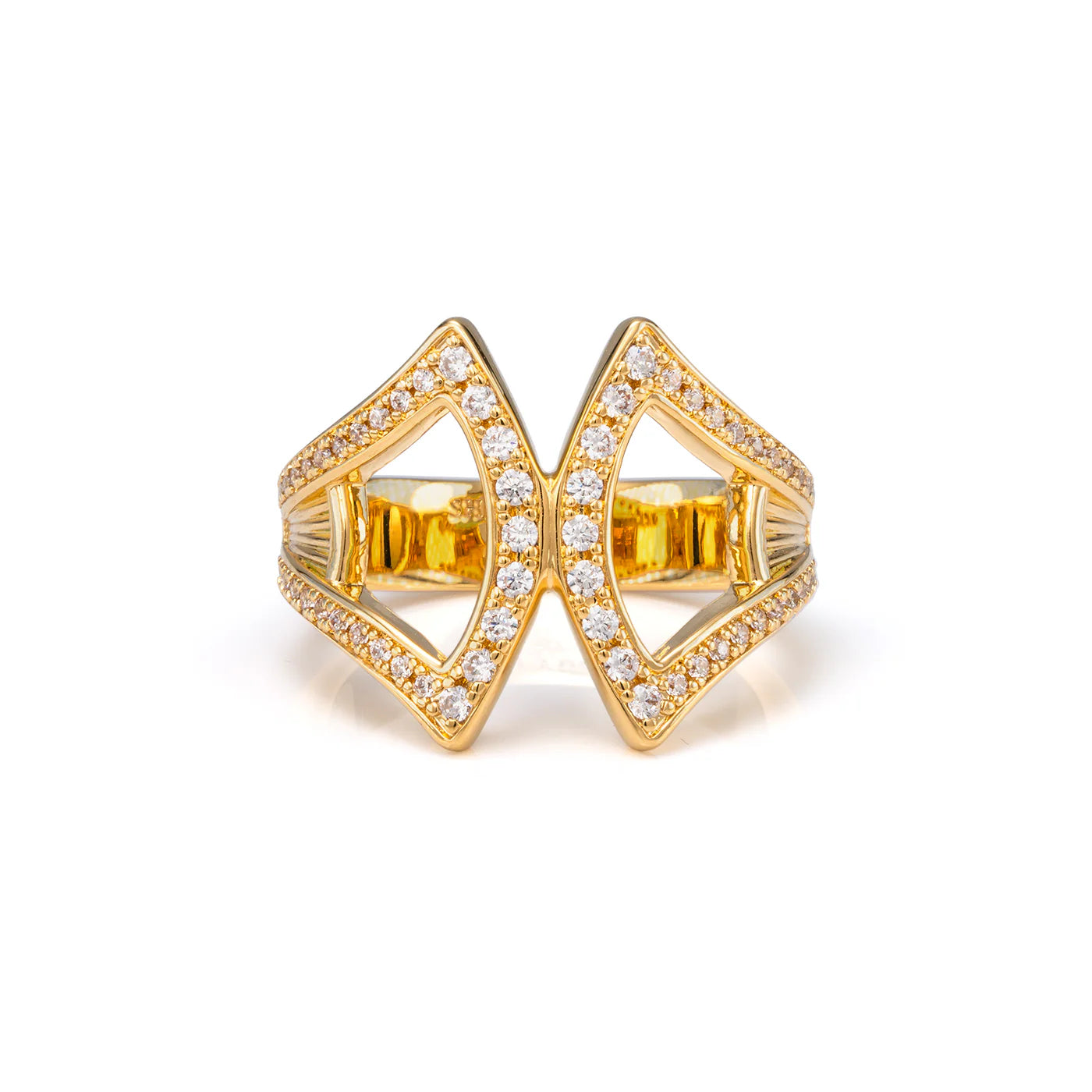 Marvelous Fan Scarf Ring-Gold