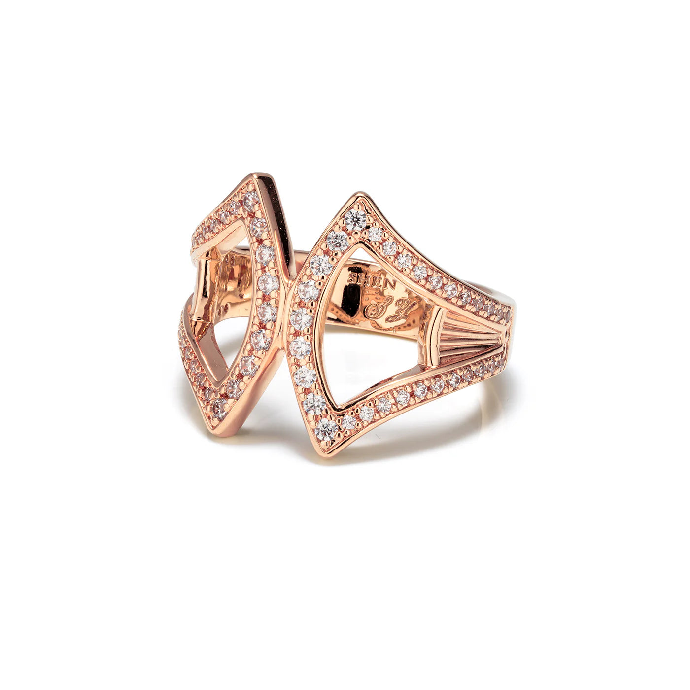 Marvelous Fan Scarf Ring-Rose gold