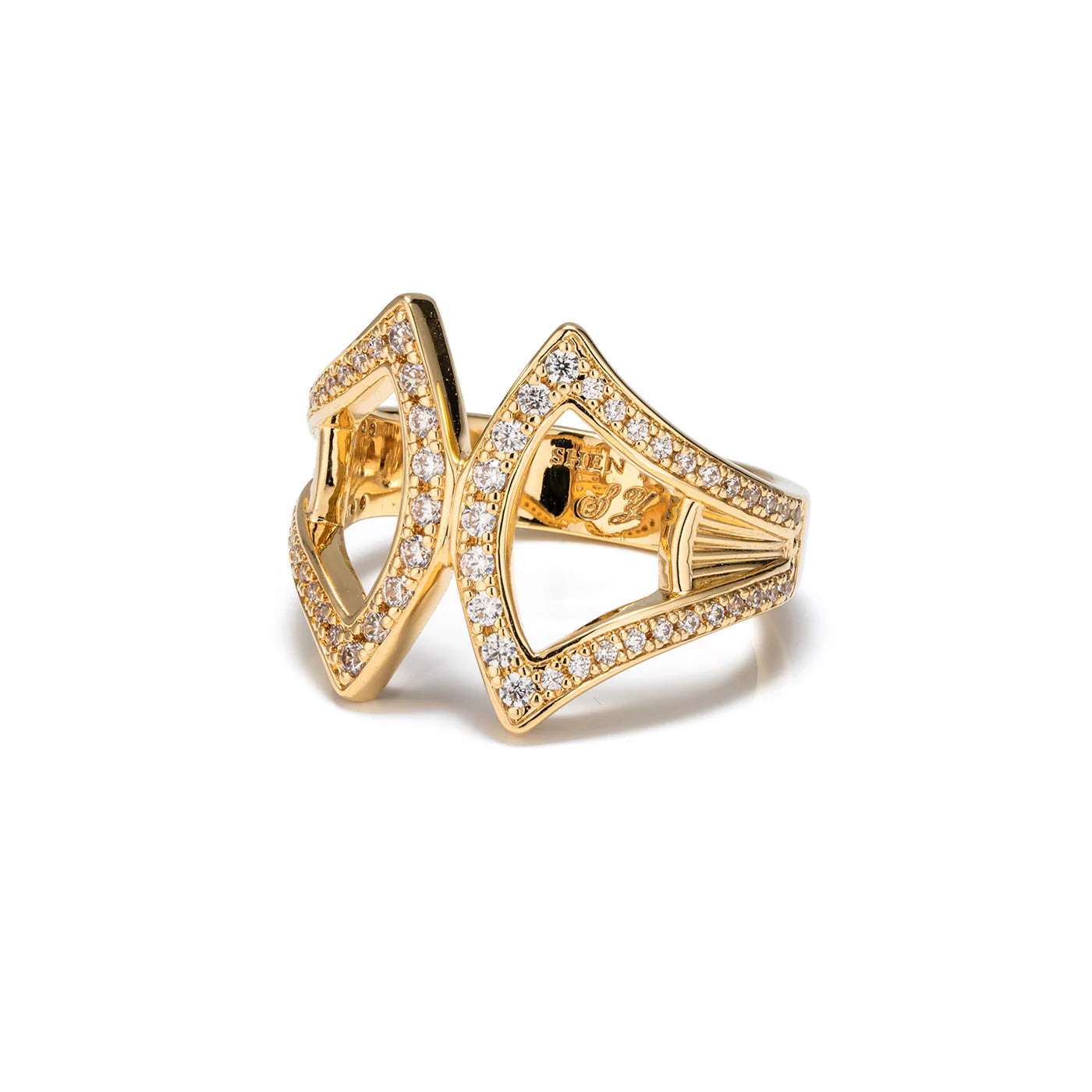 Marvelous Fan Scarf Ring-Gold