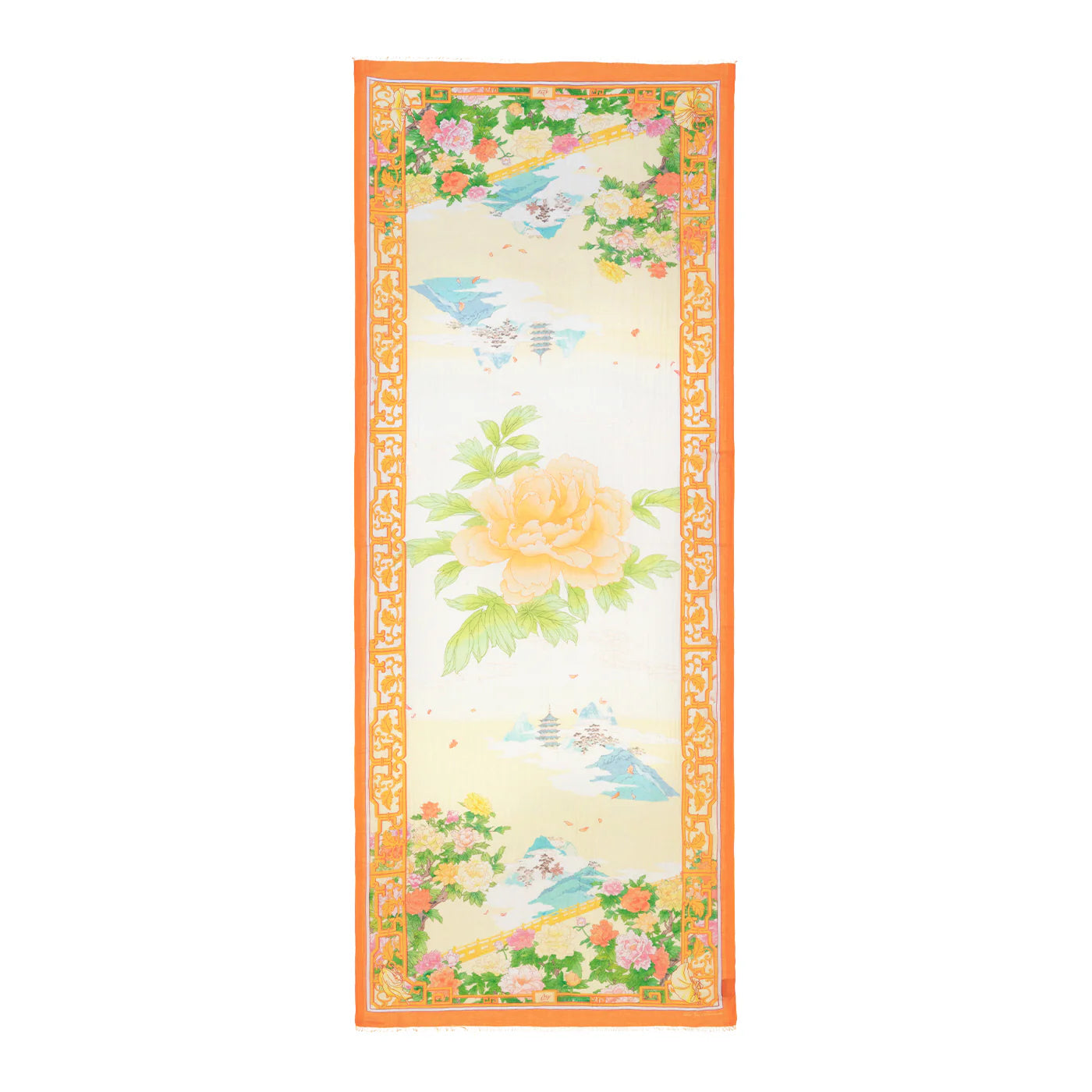 Peony Elegance Long Scarf