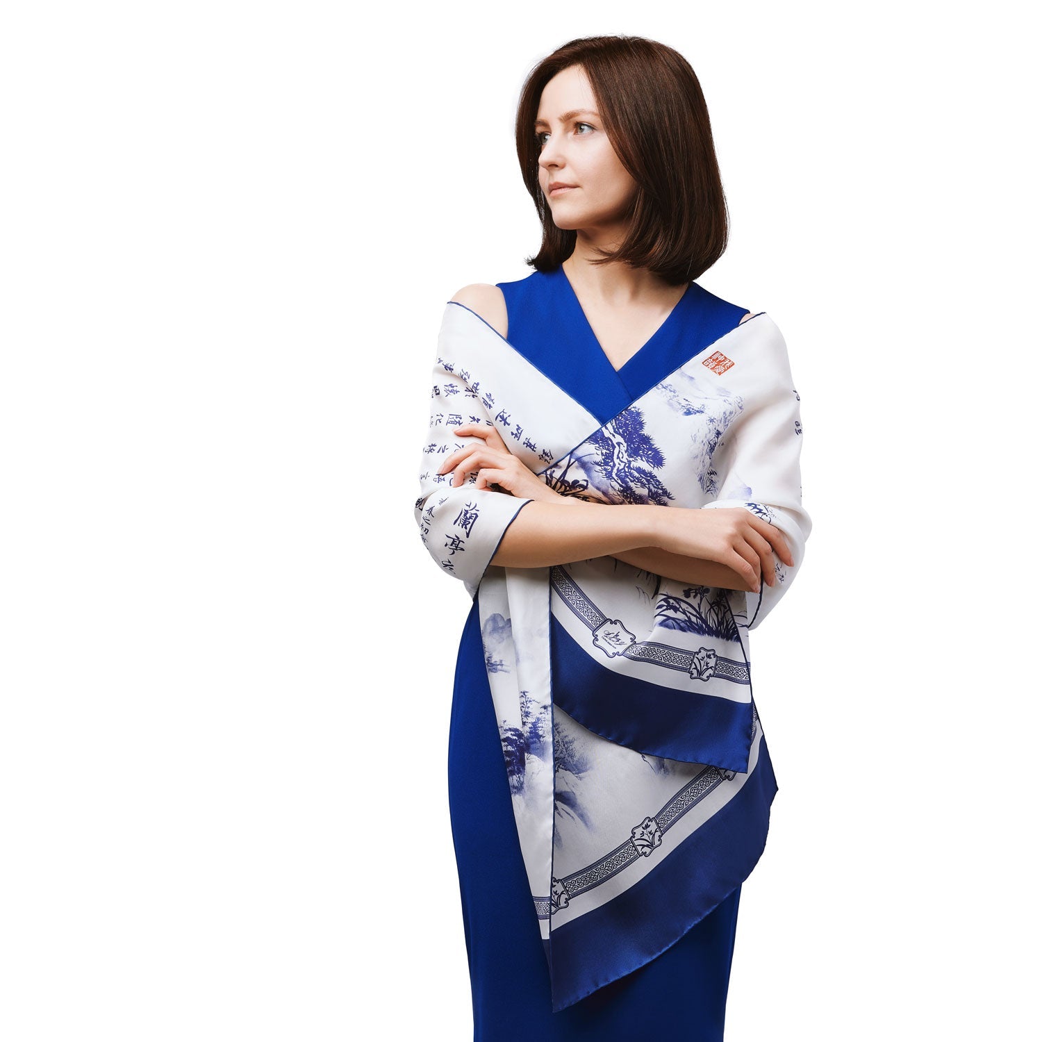 Poets of the Orchid Pavilion Silk Long Scarf Image Model | Shen Yun Shop
