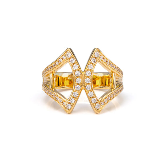 Marvelous Fan Scarf Ring-Gold