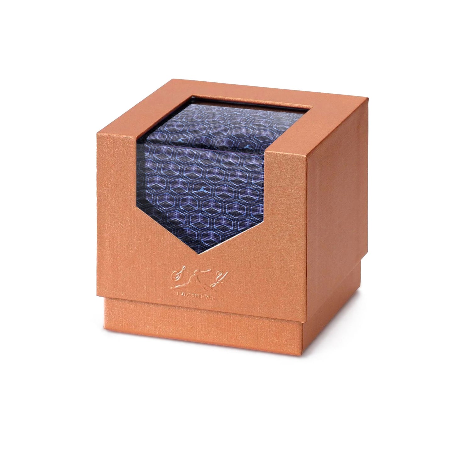 Devotion Tie Dark Blue Box View | Shen Yun Collections