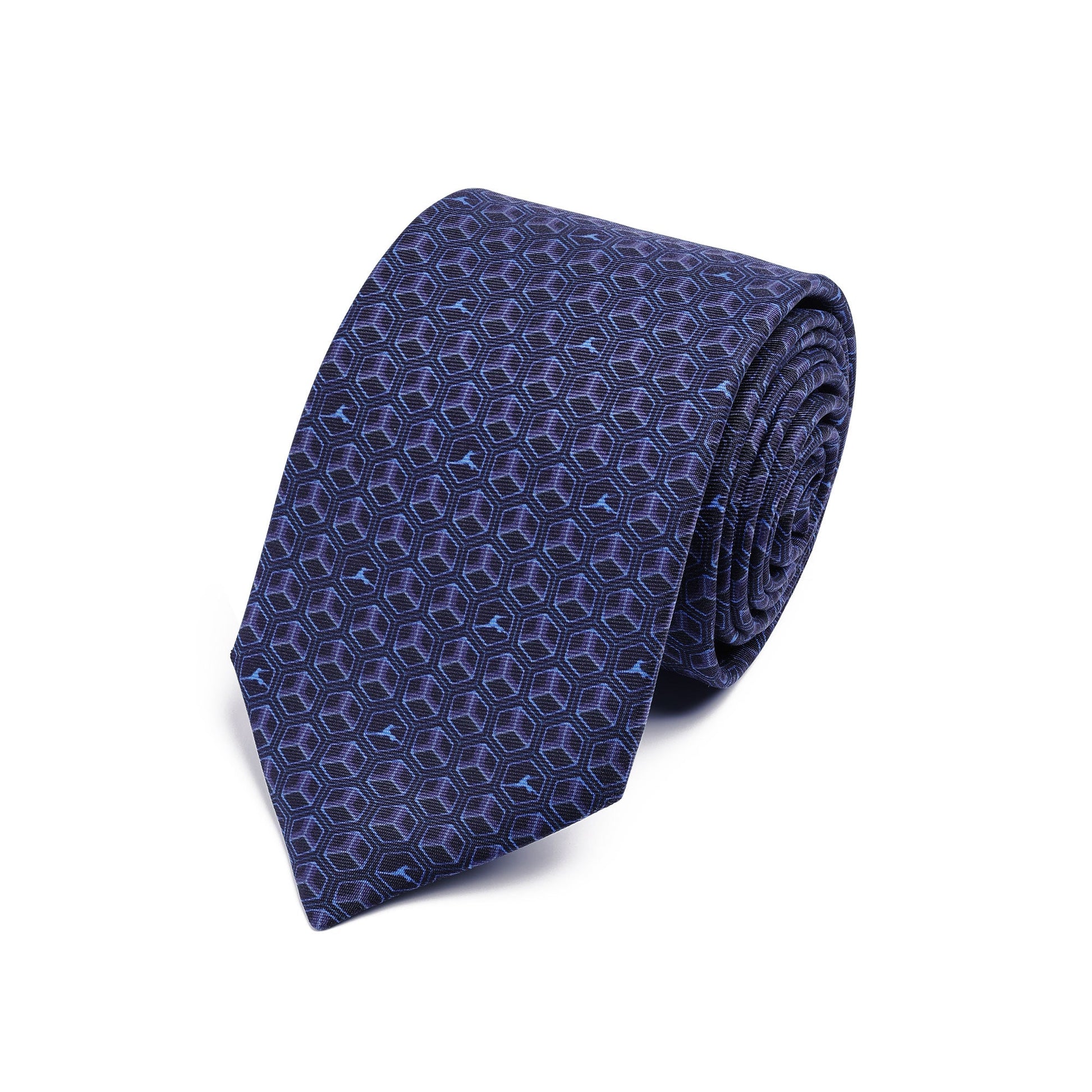 Devotion Tie Dark Blue Roll View | Shen Yun Collections