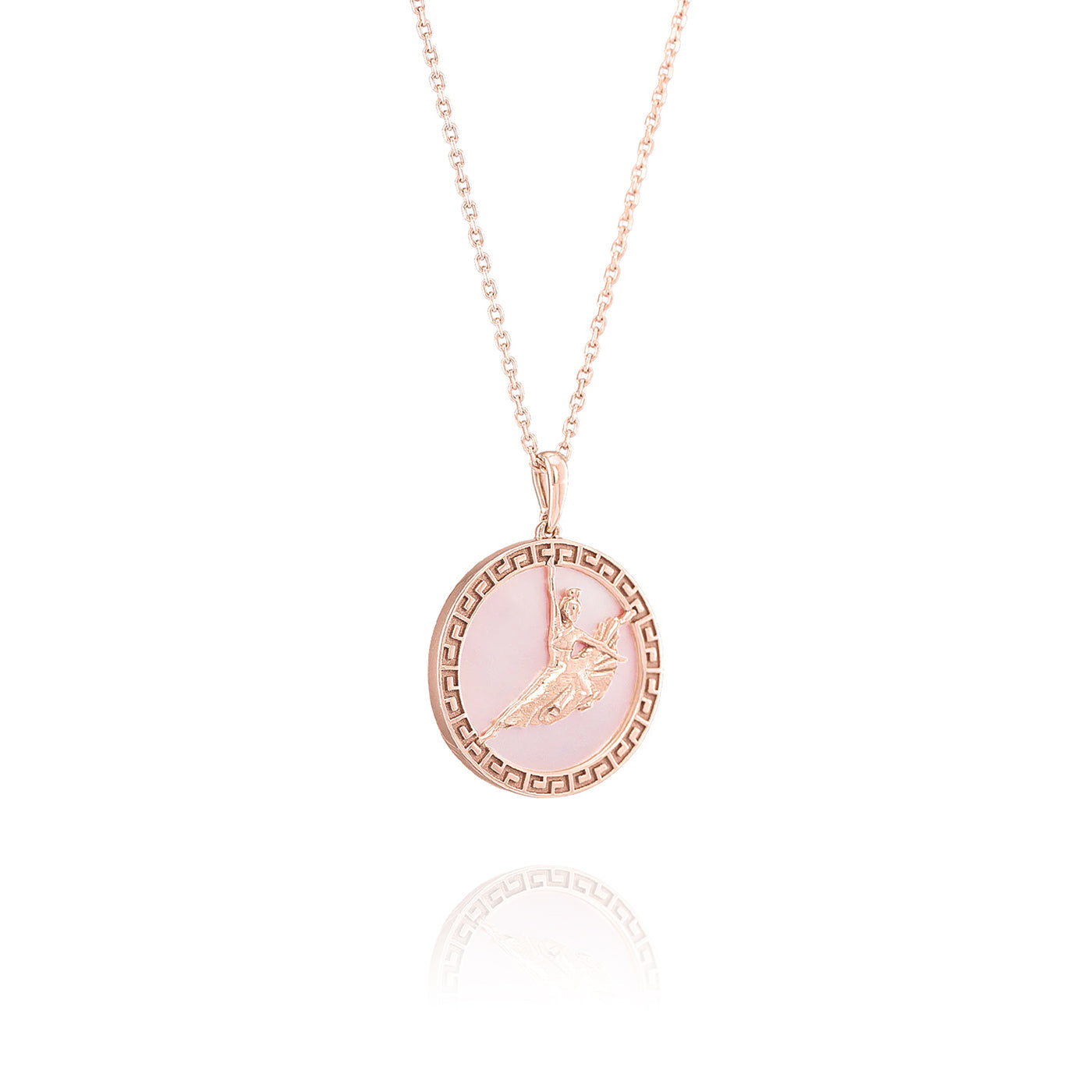 Divine Grace Pendant 18kt Rose Gold with Pink Opal