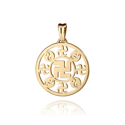 Falun Pendant 18kt Yellow Gold 22mm Front Image | Shen Yun Collections