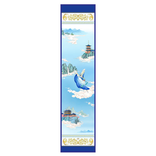 Phoenix of the Sapphire World Silk Long Scarf Image 1 | Shen Yun Shop