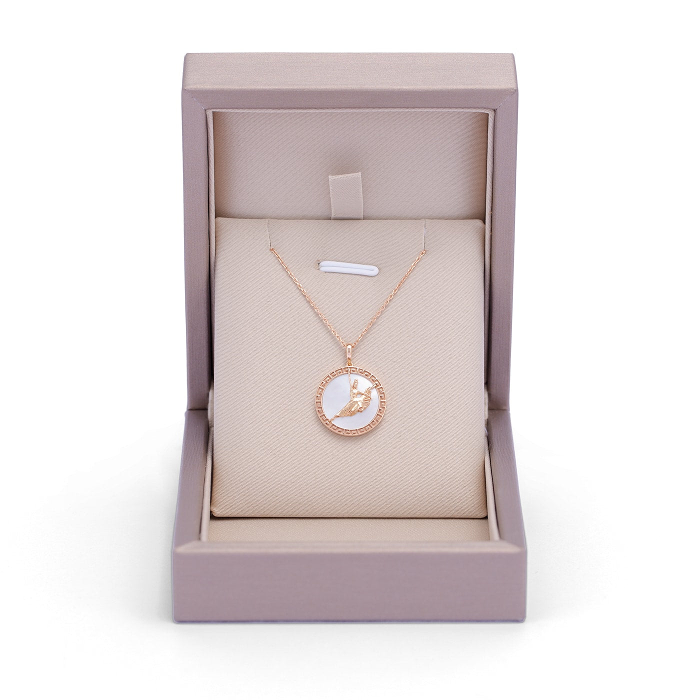 Divine Grace Pendant 18kt Rose Gold with White Mother of Pearl