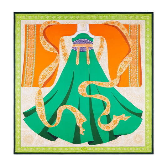 Tang Dynasty Grace Silk Scarf Front View  | Shen Yun Shop