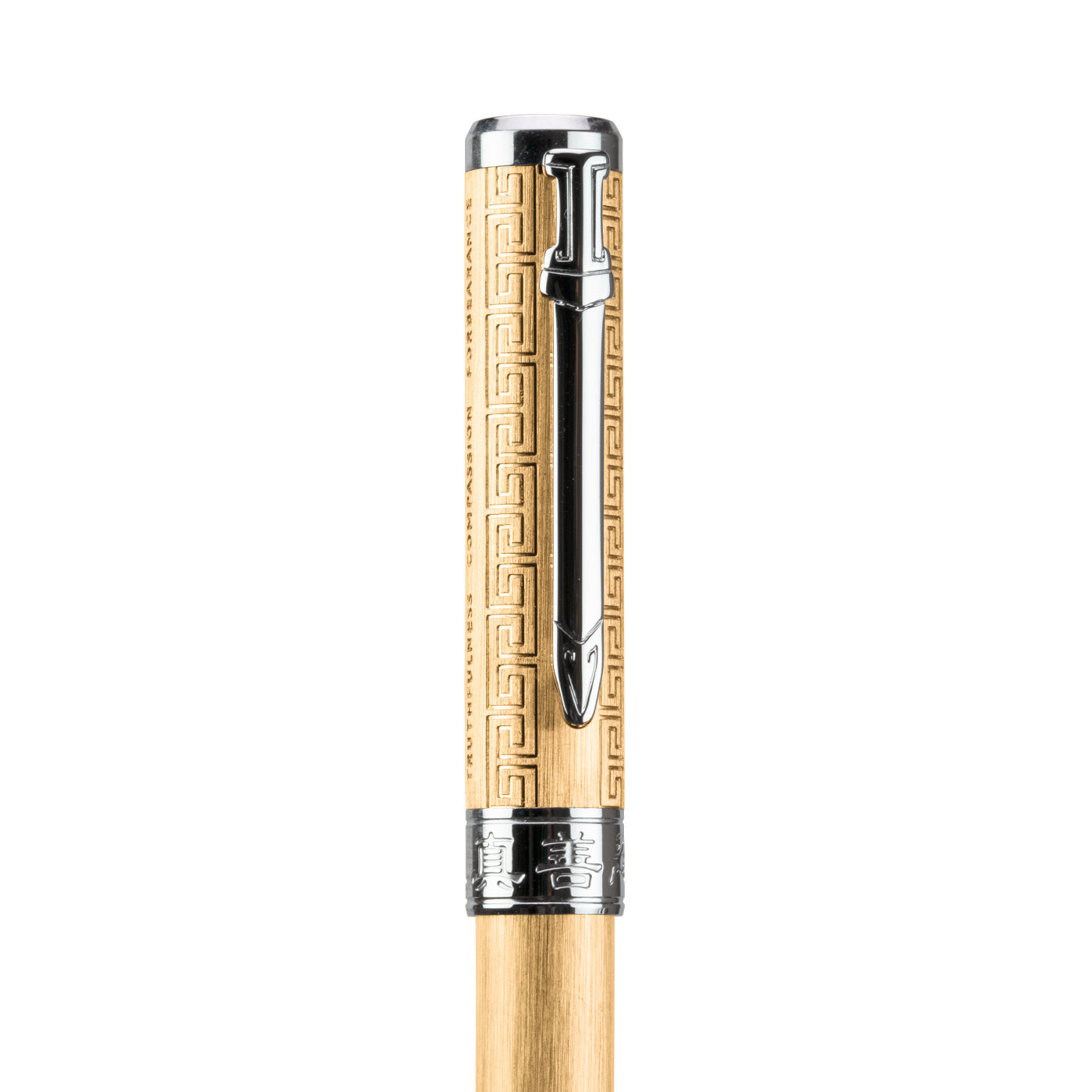 Zhen Shan Ren Wondrous Pen Gold with Silver Finish Face Right | Shen Yun Shop