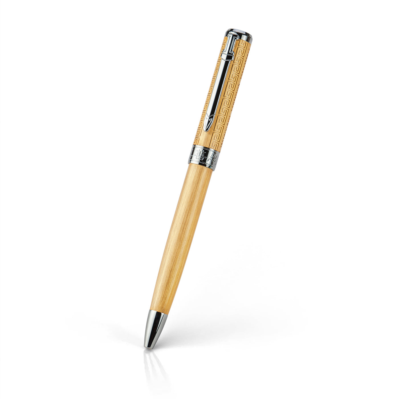 Zhen Shan Ren Wondrous Pen Gold with Silver Finish Front View | Shen Yun Shop